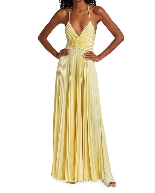 A.L.C. Yellow Aries Pleated Gown