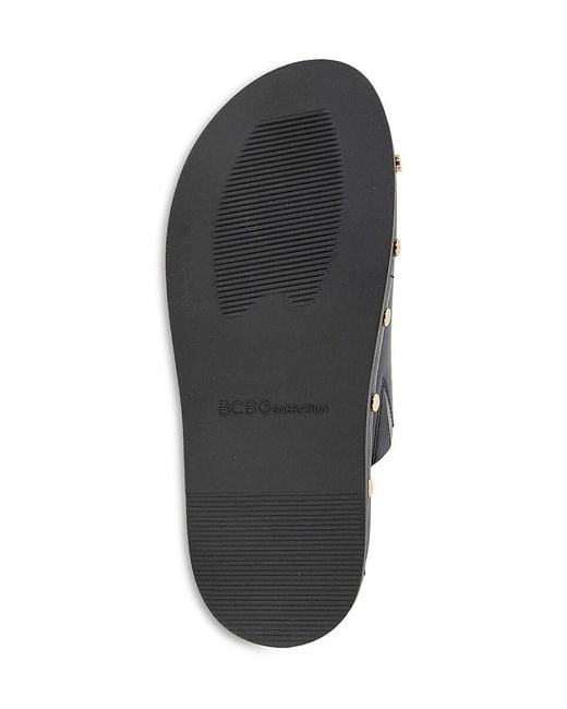 BCBGeneration Black Bamba Studded Flatform Sandals