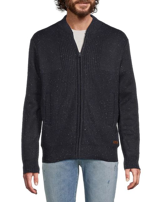 Buffalo David Bitton Blue Wilcox Polar Fleece-Lined Cardigan for men