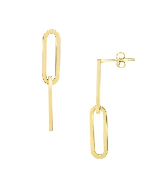 Saks Fifth Avenue Metallic 14k Yellow Gold Paper Clip Chain Linear Earrings