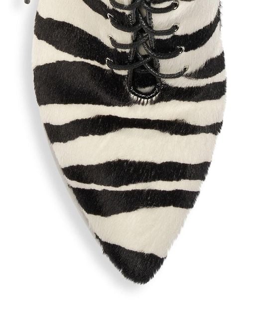 Alaïa Black Plexi Zebra Print Calf Hair Platform Boots