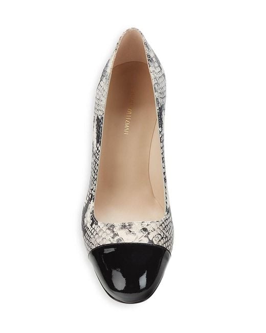 Stuart Weitzman Metallic 57mm Milla Snake Embossed Leather Pumps