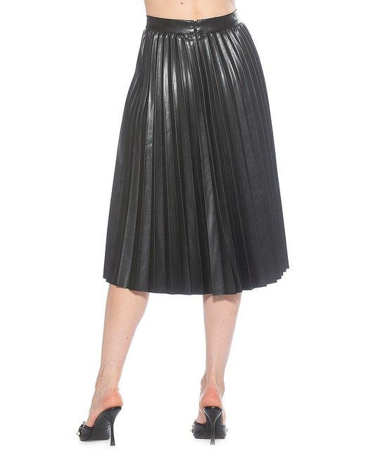 Alexia Admor Luca Pleated Faux Leather Midi Skirt in Red | Lyst