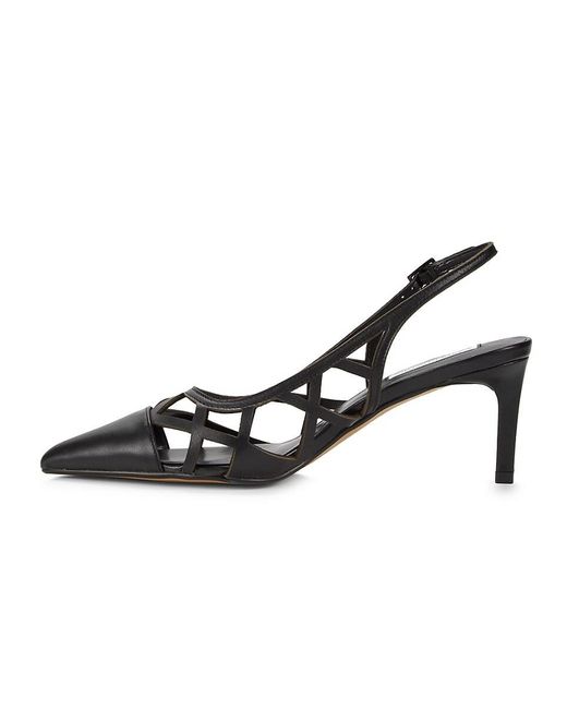 Saks Fifth Avenue Natural Josephine 70mm Leather Cutout Slingback Pumps