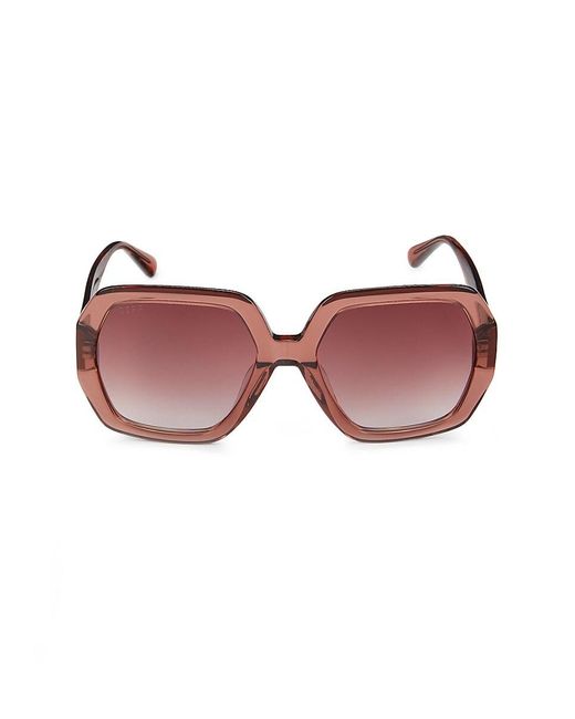 DIFF Pink Nola 54mm Geometric Sunglasses