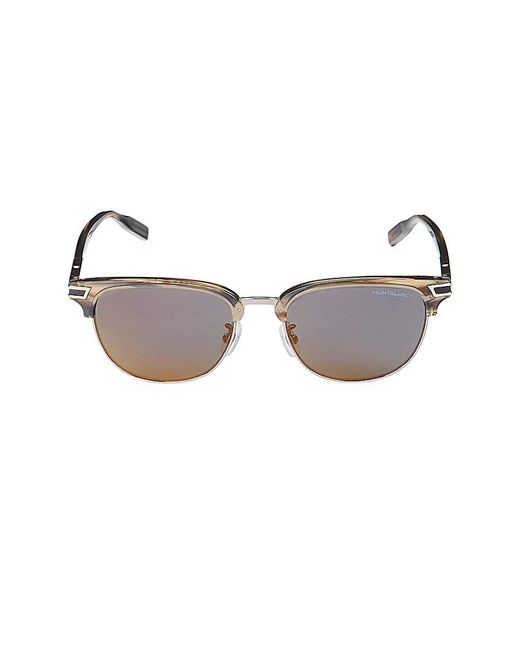 Montblanc Gray 53mm Browline Sunglasses