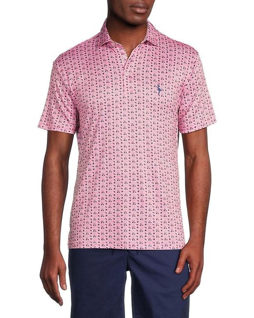 Tailorbyrd Red Golf Carts Performance Polo for men
