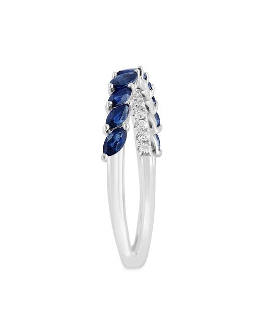 Effy Blue 14k White Gold, Sapphire & Diamond Ring