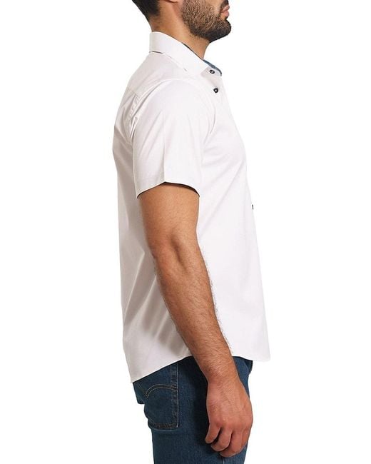 Jared Lang White 'Trim Fit Short Sleeve Shirt for men