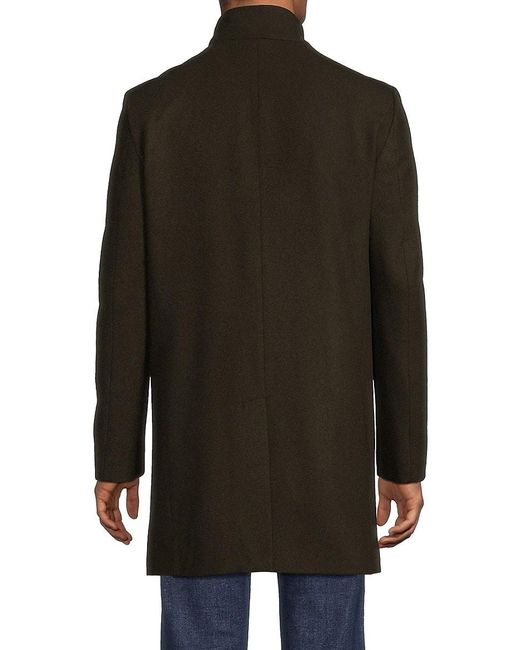 Calvin Klein Black Mixy Slim Fit Wool Blend Coat for men