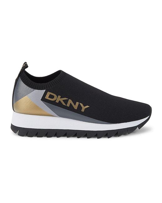 St. John Black Dkny Amani Leather Slip On Sneakers