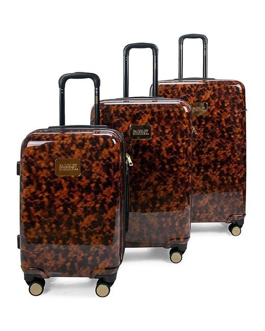 Badgley Mischka 3piece Printed Hardside Luggage Set in Brown Lyst