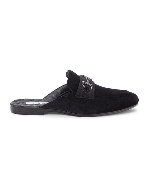 Steve Madden Black Velvet Mules for men