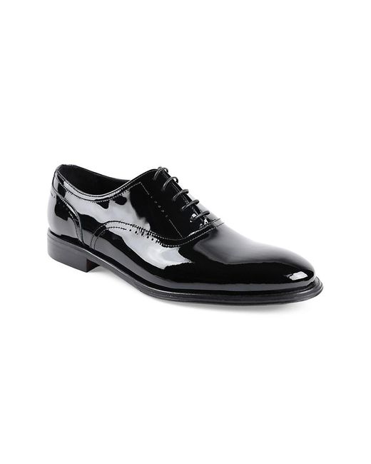 Bruno Magli Black Arno Sera Patent Leather Oxford Shoes for men