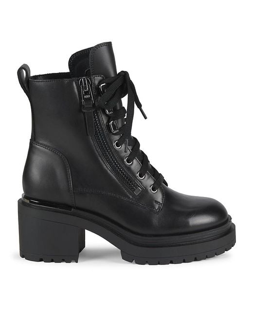 DKNY Black Philippa 65Mm Lug-Sole Combat Boots