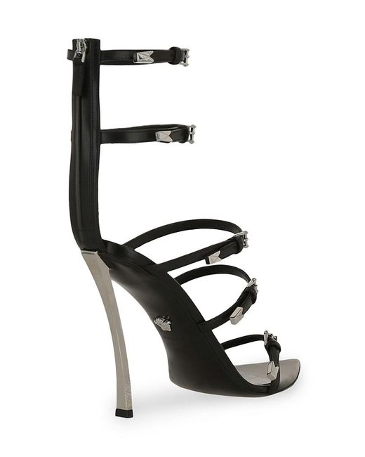 Versace Black Pin-point Leather Sandals