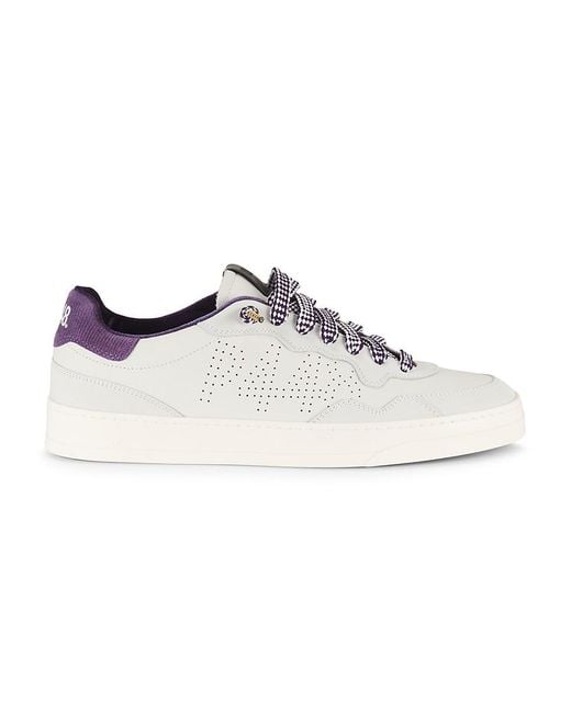 P448 White Bali Perforated Leather Low-Top Sneakers for men