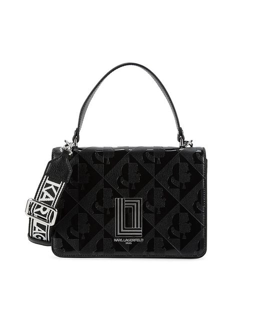 Karl Lagerfeld Black Simone Logo Satchel