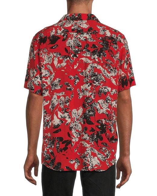 HUGO Red Ellino Print Camp Shirt for men