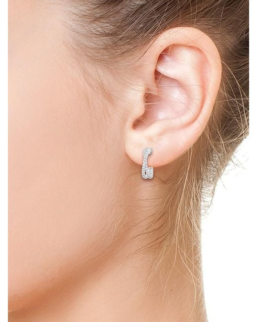 Effy White 14K & 0.97 Tcw Lab-Grown Diamond Half Hoop Earrings