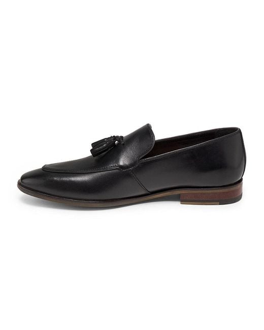 Steve Madden Brown Hypens Leather Tassel Loafers for men