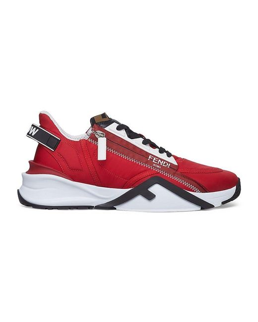 Fendi Red Flow Side-zip Sneakers for men