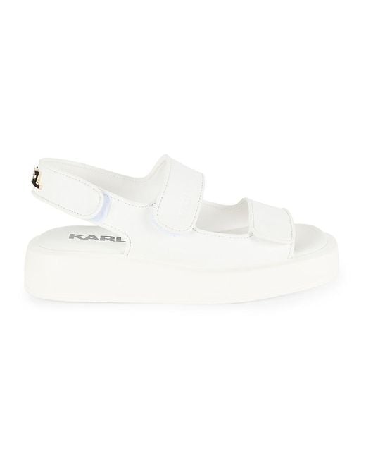 Karl Lagerfeld White Orli Logo Sandals