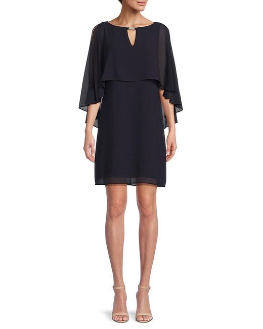 Vince Camuto Keyhole Mini Capelet Dress in Black Lyst