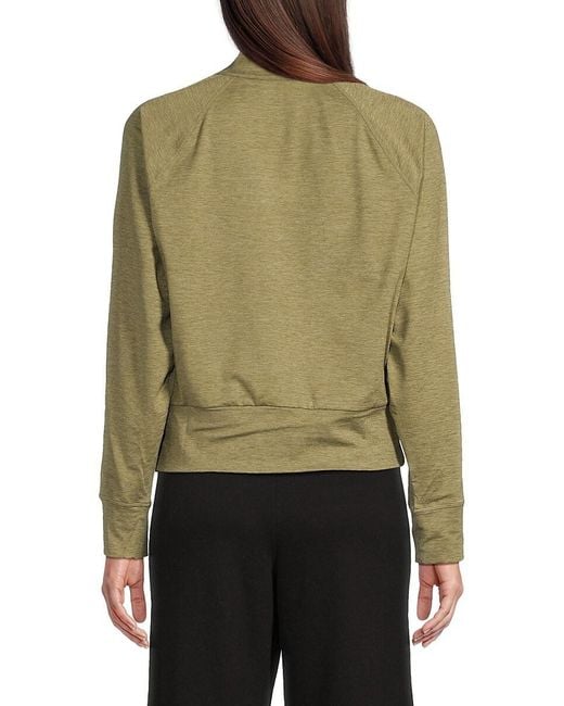 DKNY White Raglan Sleeve Performance Pullover Jacket