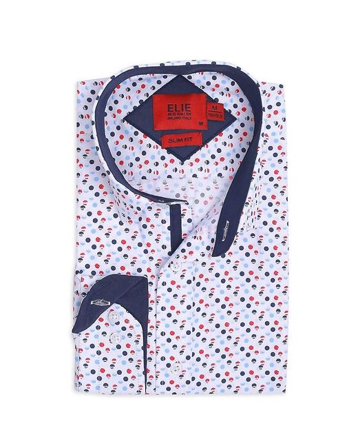 Elie Balleh Blue Polka Dot Slim Fit Sport Shirt for men
