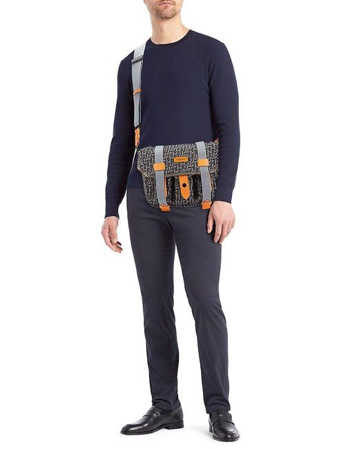 KENZO Small Logo Print Messenger Bag in Blue for Men Lyst