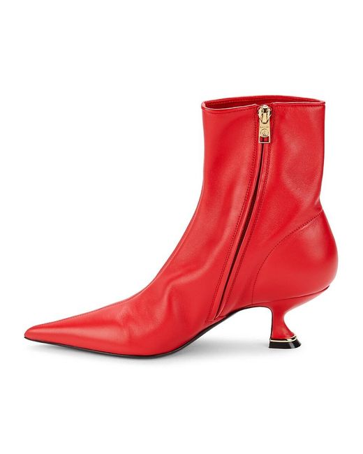 Lanvin Rita Leather Booties in Red Lyst UK