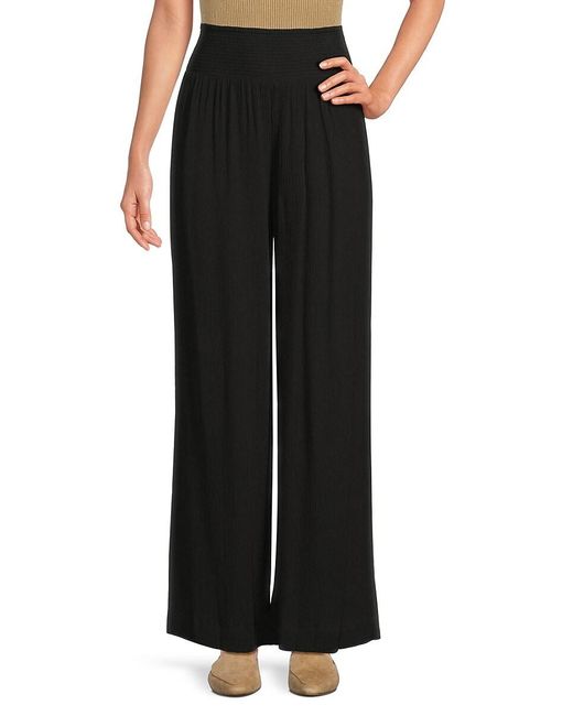 DKNY Black Gauze Wide Leg Cover Up Pants