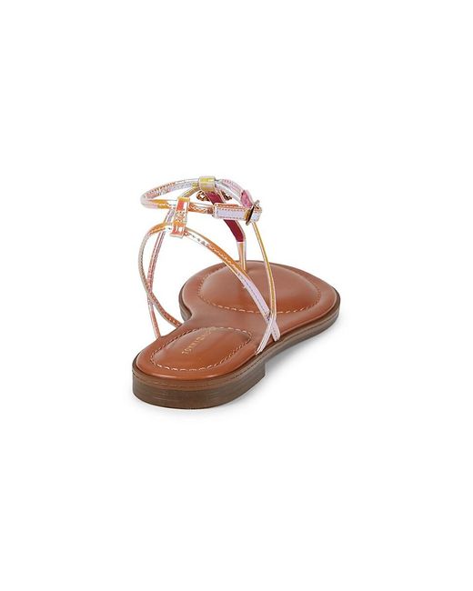 Tommy Hilfiger Synthetic Morina Iridescent Flat Sandals in Gold (Metallic)  | Lyst