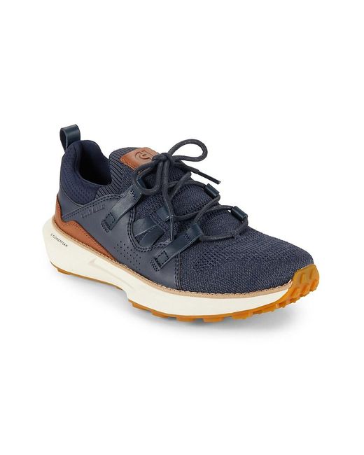 Cole Haan Blue Grand Motion Textured Low Top Sneakers for men