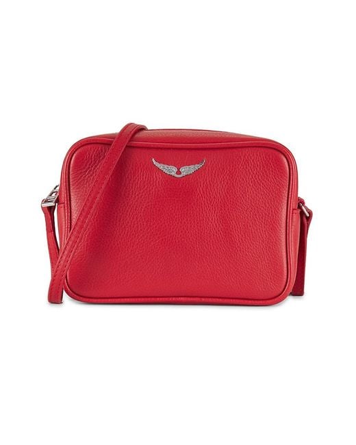 Zadig & Voltaire Red X-Small Wings Leather Camera Bag