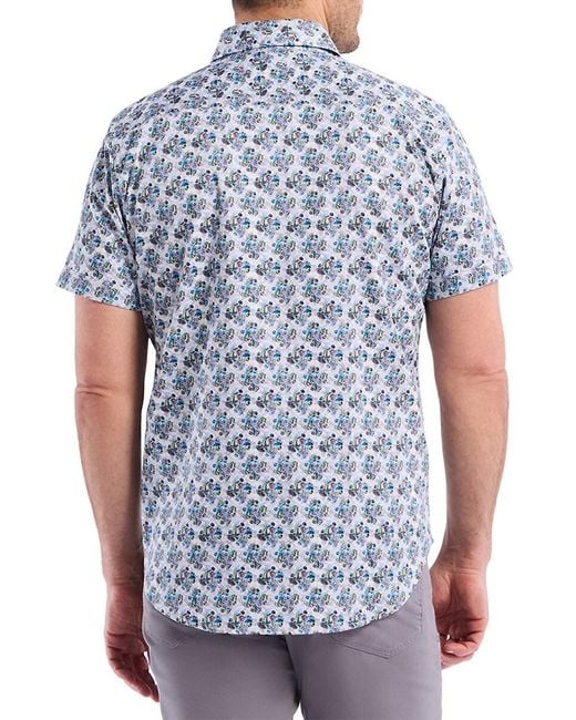 Robert Graham Blue Lowndes Printed Cotton Shirt for men
