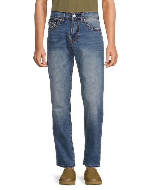 True Religion Blue Geno Relaxed Slim Fit Mid Rise Jeans for men