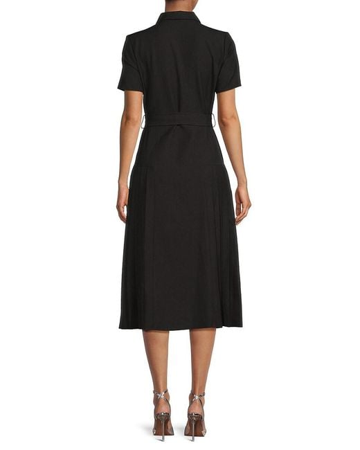 Nanette Lepore Black Belted Midi Shirtdress