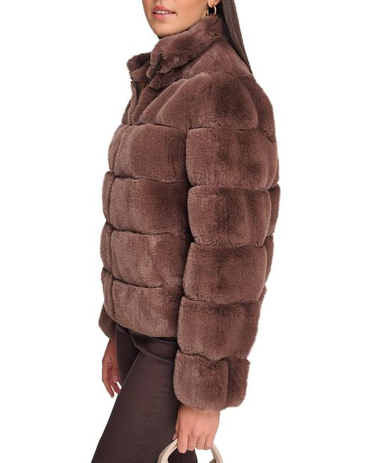 Calvin Klein Brown Faux Fur Jacket