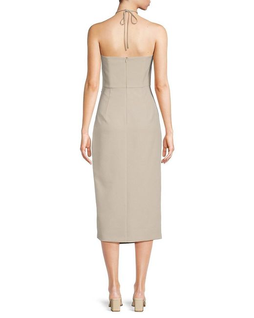 French Connection Natural Echo Crepe Ruched Midi Dress