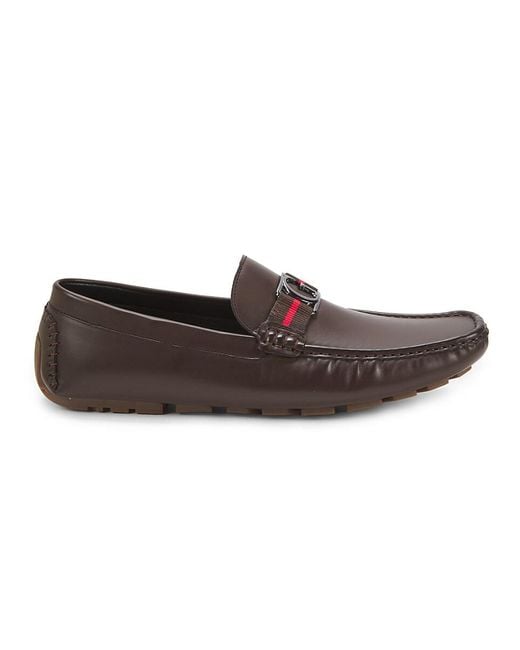 Guess Brown Askers Faux Leather Loafers for men