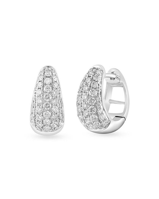 Effy White 14K & 0.94 Tcw Diamond Hoop Earrings