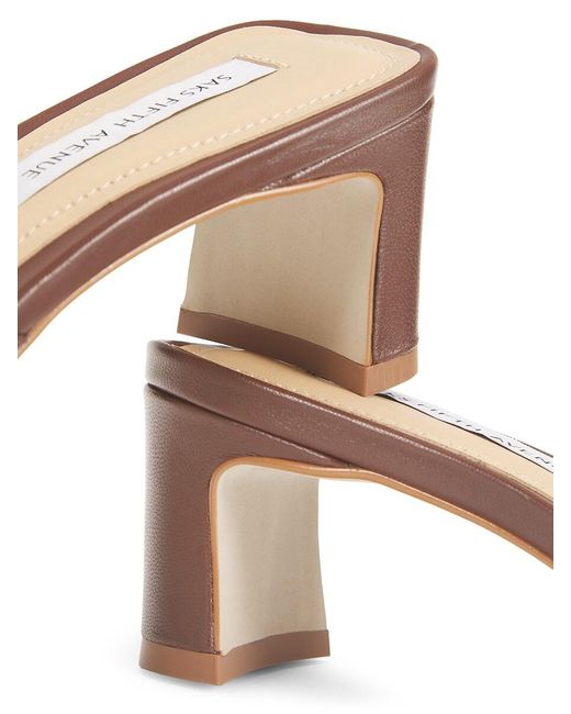 Saks Fifth Avenue Pink 51Mm Leather Block Heel Mules