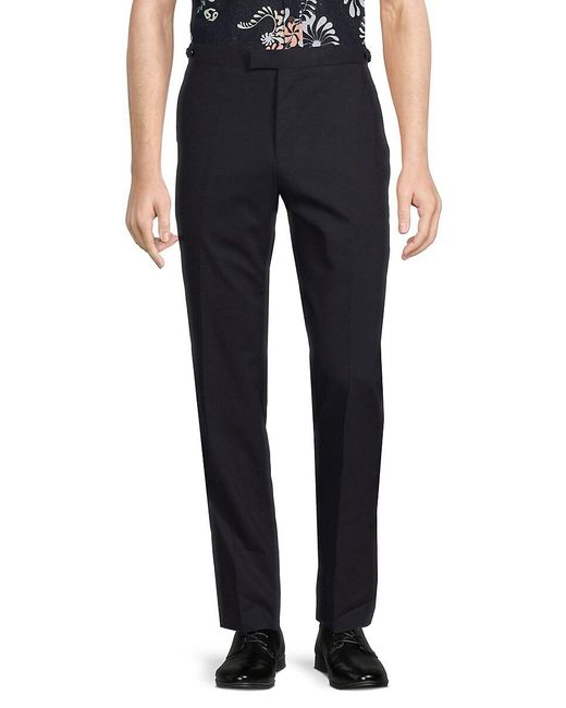 Reiss Blue Linen Blend Gurkha Trousers for men
