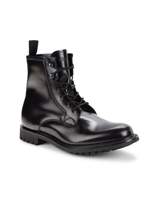 Church's Black Calf Hair Lined Leather Derby Boots for men