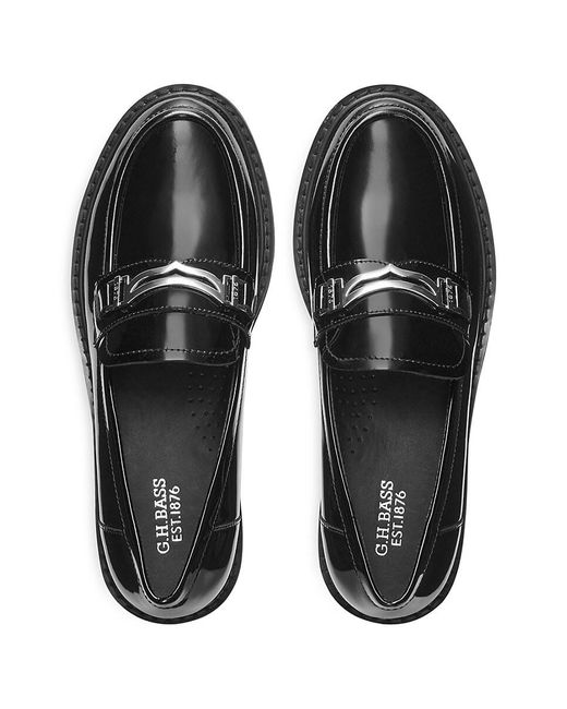 G.H.BASS Black G. H. Bass Madison Patent Leather Penny Loafers