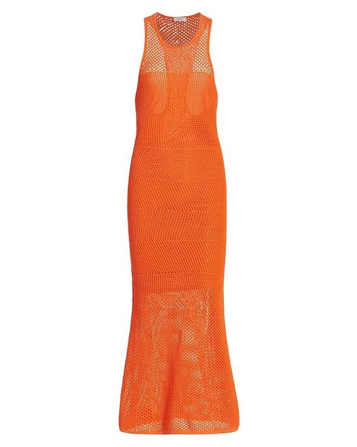 A.L.C. Orange A. L.c. Roland Crochet Sheath Maxi Dress