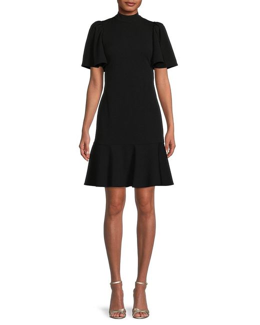 Calvin Klein Ruffle Aline Mini Dress in Black Lyst