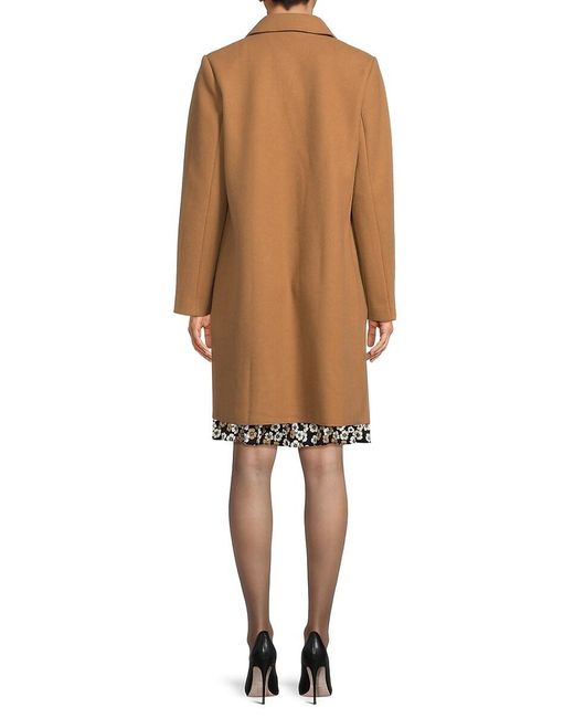 Tommy Hilfiger Natural Notch Lapel Fleece Coat